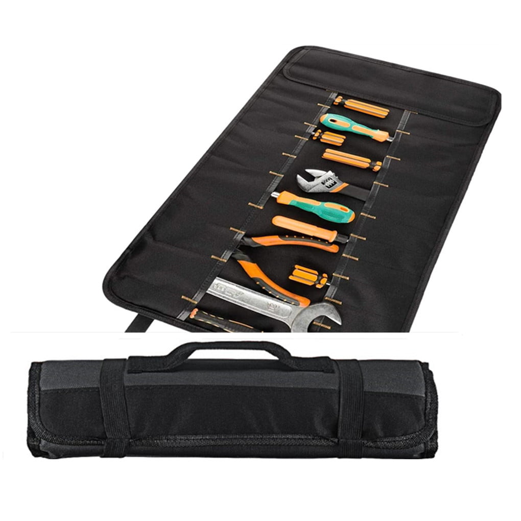 Durable Oxford Cloth Roll Up Tools Storage Bag 22 Pocket Spanner Wrench Organize 