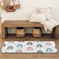 thumbnail image 4 of White Boho Bohemia Rainbow Leopard Hearts Pattern Bathroom Rugs Mat,Non Slip Microfiber Bathroom Rug,Rubber Backing,Soft Bathroom Mats for Bathroom Floor,Tub and Shower,47x17in(120x43cm), 4 of 5