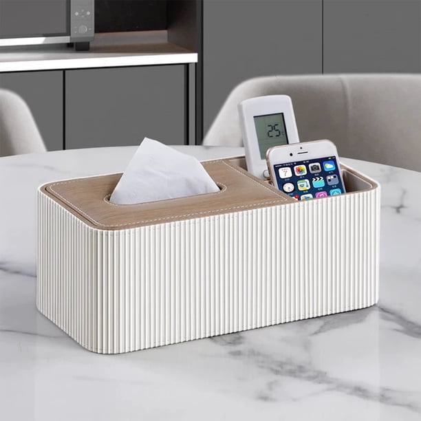 Cipaher Caja de Pañuelos de Escritorio de Gran Capacidad Organizador Mando a Distancia Lujo Moderno