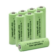 Baobian AA 1.2V 800mAh Nicd Rechargeable Solar Lights Batteries for Garden Lights, Remotes, Mice(8 Pack)