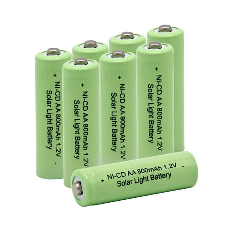 Baobian AA 1.2V 800mAh Nicd Rechargeable Solar Lights Batteries for Garden Lights, Remotes, Mice(8 Pack)