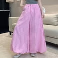 thumbnail image 3 of Women's Printed Bandage Pants, Elastic Waist With Pocket Detail, Casual Wide Leg Trousers For Boho Fashion Purple M, 3 of 7