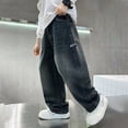 thumbnail image 6 of kpoplk Boys Relaxed Fit Jeans Baggy Wide Leg Casual Denim Pants Elastic Waist with Pockets(Blue,6-7 Y), 6 of 7