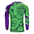 thumbnail image 2 of Raven Fightwear Men's Kraken Octopus BJJ Rash Guard MMA Purple/Green, 2 of 3