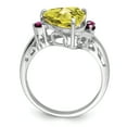 thumbnail image 2 of Sterling Silver Rhodium Lemon Quartz & Rhodolite Garnet Ring QR2898LQ, 2 of 4