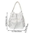 thumbnail image 2 of Hfppkn Polka Dot Drawstring Ita Handbag Clear Display Shoulder Bag for Daily Commute 35x14x36cm White, 2 of 7