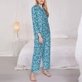 thumbnail image 3 of Pofeuu Beautiful Floral Print Womens Pajamas Set Long Sleeve Sleepwear Button Down Nightwear Soft Pj Lounge Sets Button Down Pajamas Women-XX-Large, 3 of 7