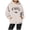 Beige, variant on Women's Letter Printed Round Neck Pullover Street Long Sleeve Pullover Hoodie Hoodie for Women