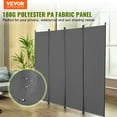 thumbnail image 2 of VEVOR Room Divider 4-Panel Folding Privacy Screen Fabric Partition Office Gray, 2 of 9