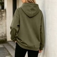 thumbnail image 7 of Tqcoqu Women's Hooded Sweatshirt with Zip Chest Pocket,Drop Shoulder Long Sleeve Casual Pullover Tops,2026 Fall Winter Trendy Clothes,Army Green Women's S-XXXL, 7 of 7