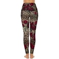 thumbnail image 3 of Floral Leopard Print Yoga Pants Sexy Red Roses Pattern Leggings High Waist Gym Leggins Female Sweet Quick-Dry Sports Tights, 3 of 4