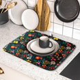 thumbnail image 5 of Colorful Flowers Dish Drying Mat - Spring Floral Microfiber Drying Pad 16 x 18 Inch Leaves Dish Mat Reversible Dish Drainer Mats Countertops Protector Pad, 5 of 6