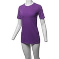thumbnail image 5 of A2Y Women's Basic Solid Premium Cotton Short Sleeve Crew Neck T Shirt Tee Tops Purple L, 5 of 6
