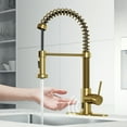 thumbnail image 2 of VIGO Edison Single Handle Pull-Down Sprayer Kitchen Faucet Set with Deck Plate and Touchless Sensor in Matte Brushed Gold, 2 of 10