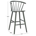 thumbnail image 5 of SAFAVIEH Blanchard Round Mid Back Bar Stool, Garden Green, 5 of 14