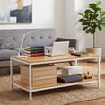thumbnail image 6 of ZENY Modern Rectangle 2-Tier Coffee Table for Living Room Wood Frame, Natural, 6 of 13