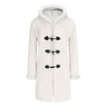 thumbnail image 6 of Wensltd Women Christmas Fleece Hooded Coat Fashion Button Design Solid Color Casual Long Sleeve Winter Jacket, 6 of 9