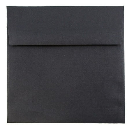 UPC: 0701936236890 | JAM 5.5 x 5.5 Square Envelopes  Black Linen  250/Pack