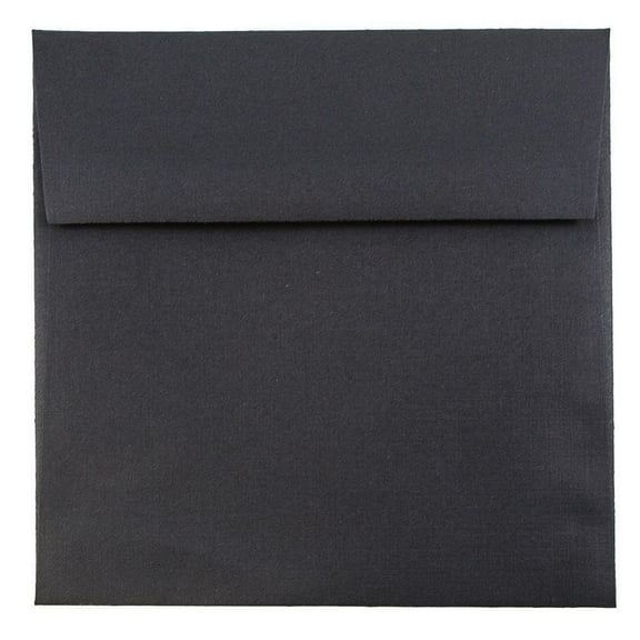 JAM Paper 5.5 x 5.5 Square Envelopes, Black Linen, 25/Pack