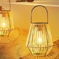 thumbnail image 3 of KMSS Solar Lanterns Outdoor Waterproof Hanging Rattan Lantern Lights Solar Powered Decorative Table Lamp for Garden Patio Courtyard Lawn, 3 of 7