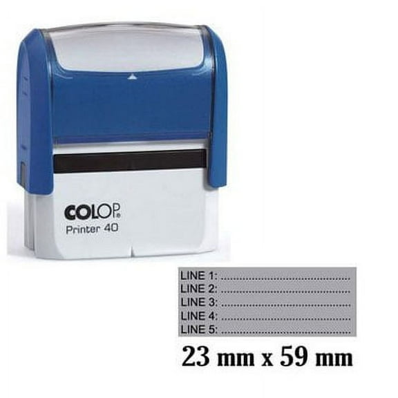Self Inking Rubber Stamp COLOP Stamper Upto 5 Lines Of Custom Text - 23mm x 59mm