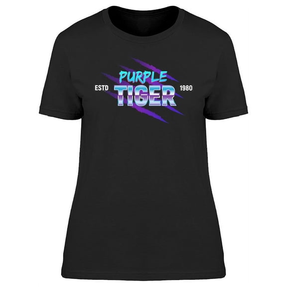 Purple Tiger Graphic T-Shirt Women -Image by Shutterstock, Female Medium