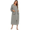 thumbnail image 3 of Printemps Automne 2023 Nouvelle Tenue de Maison Confortable Décontractée Ample Manches Sept Points Grande Chemise de Nuit Rayée Pyjamas, 3 of 5