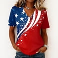 thumbnail image 2 of Dweltoz 250th Anniversary Printed Women's T-Shirt 1776-2026 4th July Patriotic Tops V-Neck Short-Sleeved American Falg Print 250th Birthday Clothes,Red 3XL, 2 of 5