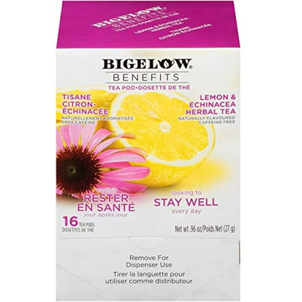 Bigelow Benefits Stay Well Lemon And Echinacea Herbal Tea Pods, 16