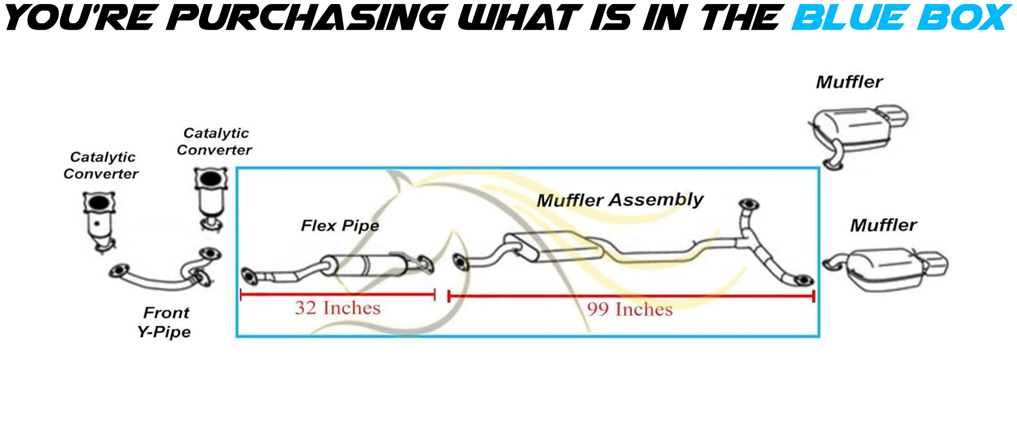 Northeastern Exhaust Flex Pipe & Muffler Assembly Kit Fits 2009-2012 Mazda CX-9 3.7L SUV - Direct Fit