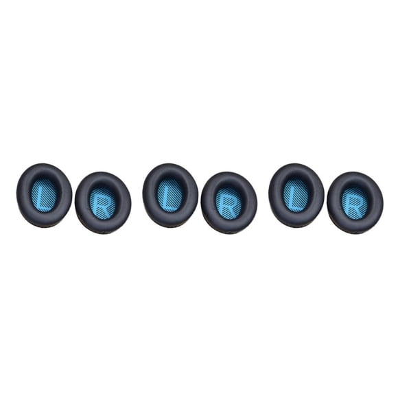 tamizeot 1 Paire Écouteurs Réduction du Bruit Coussinets d'Oreille Housses de Coussin pour Casque Cache-Oreilles Doux Remplacement QuietComfort 35/35II Noir, Bleu 3Ensemble