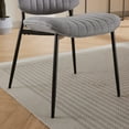 thumbnail image 6 of Nook Modern Upholstered Linen Dining Chairs, Metal Tapered Legs, Gray, Set of 2, 6 of 8