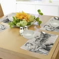 thumbnail image 4 of Ambesonne Jazz Place Mats Set of 4, River Bank Palm Trees, Standard Size, Beige Black, 4 of 6