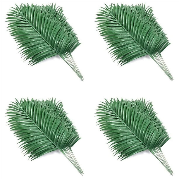 48 Piezas de Hojas de Palma Artificiales Plantas de Palma Falsa Frondas Tropicales Grandes Hojas de Planta Verde para Hojas Fiesta Hawaiana