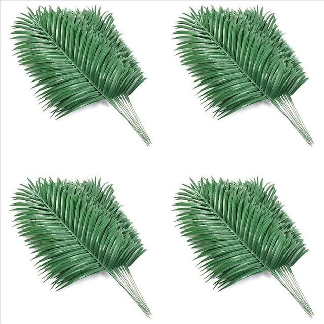48 Piezas de Hojas de Palma Artificiales Plantas de Palma Falsa Frondas Tropicales Grandes Hojas de Planta Verde para Hojas Fiesta Hawaiana
