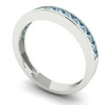 thumbnail image 2 of 0.84 ct Brilliant Princess Cut Natural Sky Blue Topaz 18K White Gold Band SZ 10, 2 of 6