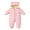 Pink, variant on SILVERCELL Unisex Baby Snowsuit Infant Cute Bear Hooded Winter Warm Flannel Lining Romper 0-18 Months