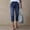 *Dark Blue, variant on Women's Mid Rise Straight Leg Denim Capri Pants,Casual Cropped Jeans with Frayed Hem Light Blue,Women's Plus XL