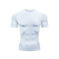 thumbnail image 1 of UKAP T-Shirts d'Été pour Hommes à Col Rond, Chandails de Compression à Manches Courtes, T-Shirt de Sport Respirant, T-Shirt de Musculation Blanc P, 1 of 3