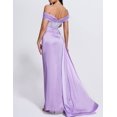 thumbnail image 3 of Vestido largo BELLA BARNETT Diamomate con corsé satinado morado, 3 of 5