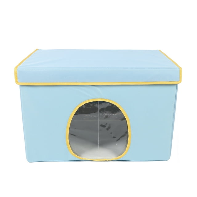 Maison Chauffante pour Chat, Maisonnette Chauffante Pliable pour Minou Résistante aux Intempéries, Abri Extérieur Isolé pour Chats Errants de la Communauté, Maisonnette Réchauffante pour Temps Froid avec Coussin Chauffant pour l'Hiver