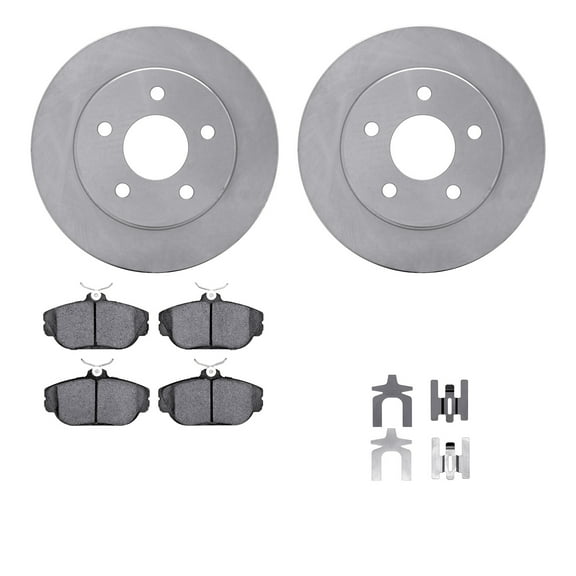 Dynamic Friction Company Front Brake Rotors with 5000 Advanced Brake Pads includes Hardware 6512-54357
