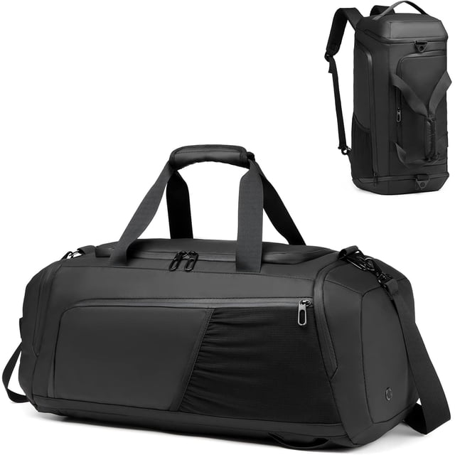 Maleta Deportiva Hombre con Compartimento para Zapatos y Ropa Mojada, 40L Duffel Bag Impermeable Mochila Gym para Entrenamiento/Fitness/Viaje
