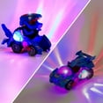 thumbnail image 4 of Toy Cars for Boys 3-6 Year Old Girls with LED Light and Music, Automatic Transforming Dinosaur Car Toys Birthday Gifts for Kids Toddlers, Blue, 4 of 7