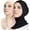 Black+beige, variant on Miaocao Women Slouchy Beanies Cap Soft Hijab Cap Under Scarf for Women Muslim Jersey Hijab Undercaps(1PC/2PC)