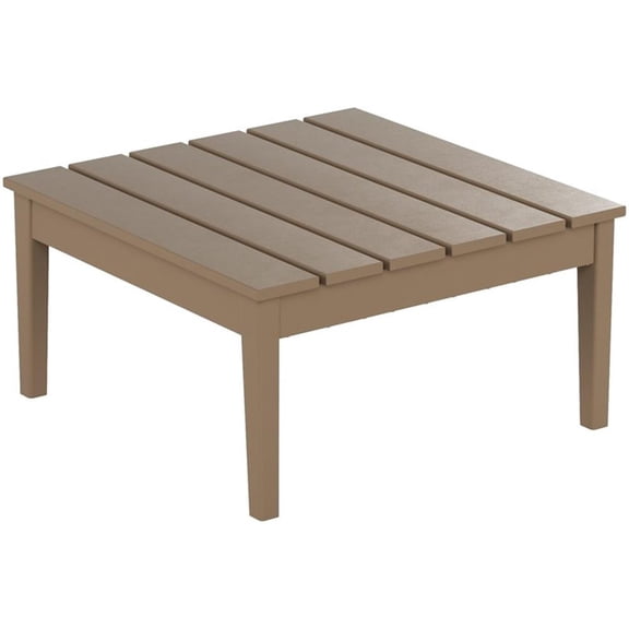 Costaelm 32" Outdoor Conversation Table, Patio Coffee Table, Light Brown