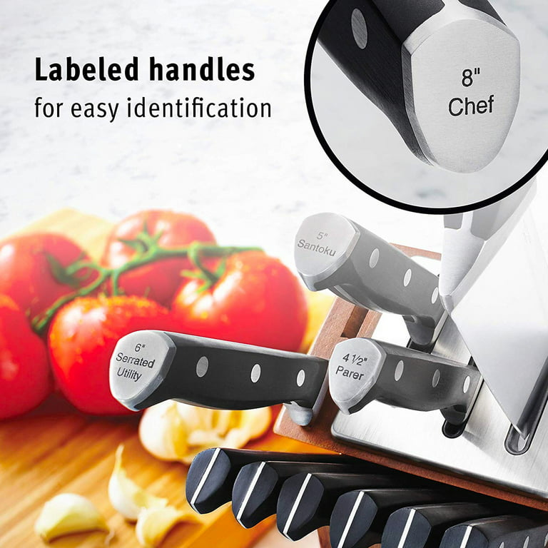 Select by Calphalon™ Self-Sharpening Knife Set with Block, Cutlery Set,  15-Piece, with SharpIN™ Self-Sharpening Knife Block, Dark Wood: Home &  Kitchen 