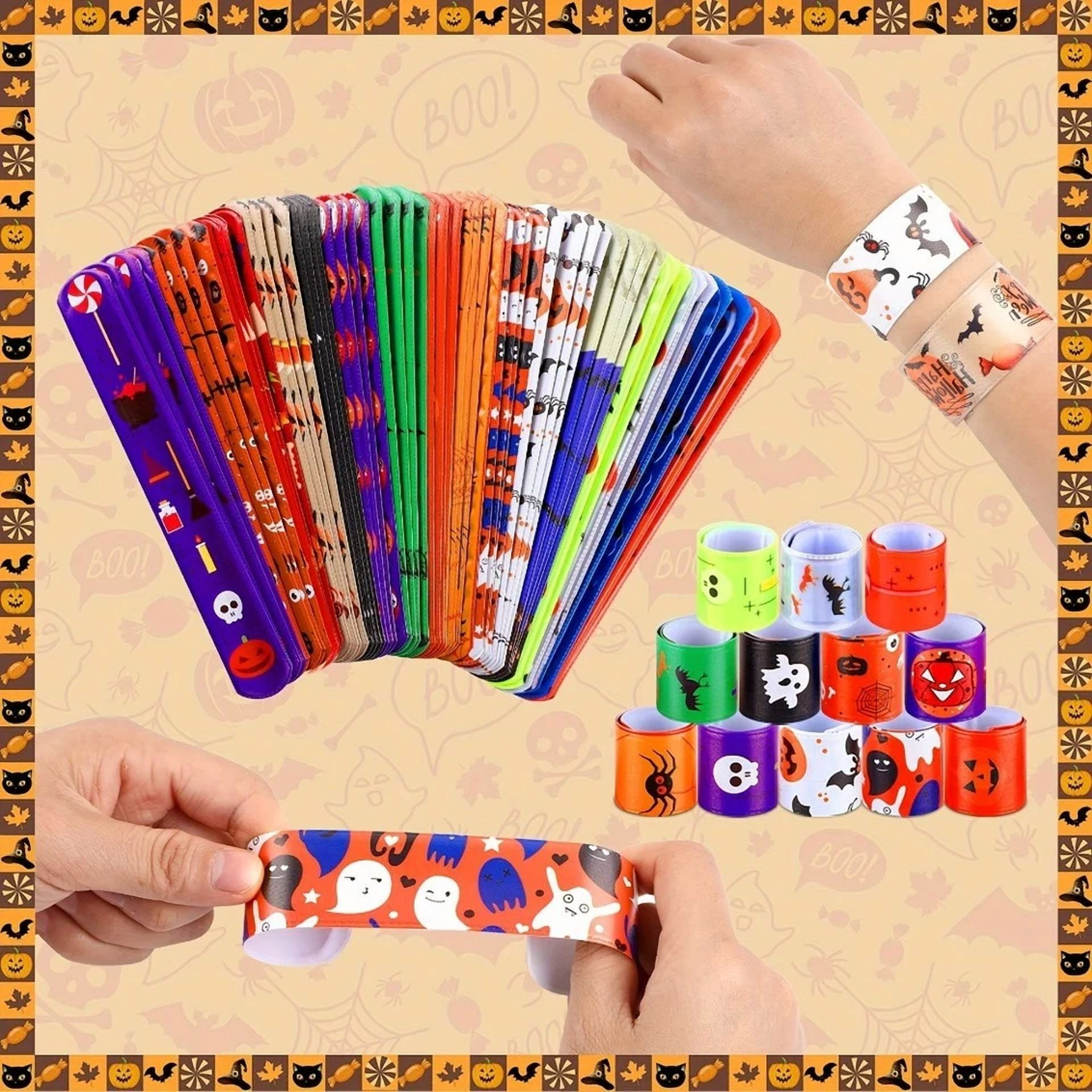 BUTTERFLY- 56Pcs Halloween Party Favors Slap Bracelet Bulk Halloween Toy For Party Supplies