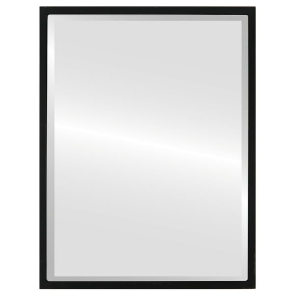London Framed Rectangle Mirror - Matte Black - 19" x 25"