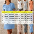 thumbnail image 3 of Women Dresses under $10! Cagogo Linen Cotton Dress for Women Button Shirt Dress Short Sleeve Round Neck Dressy Casual Midi Knee Length Dresses with Pockets, 3 of 4